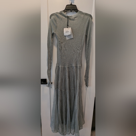 Zara Dusty Mint Dress Size S - Picture 3 of 5